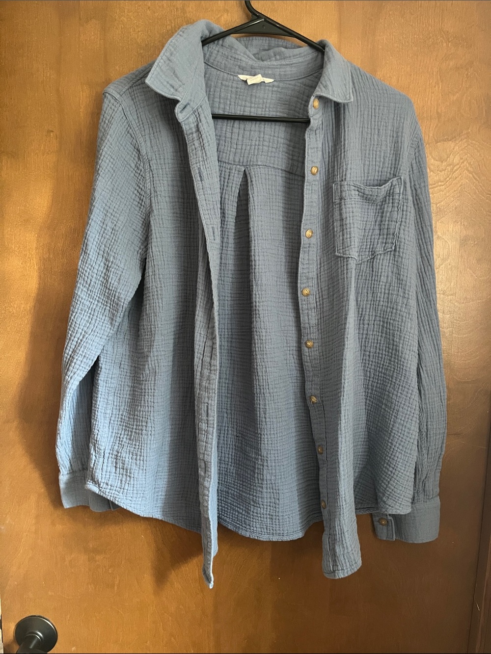 Caslon Slate Blue Gauze Button-Up Shirt